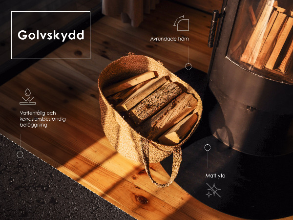 Panel kominkowy z czarnej blachy 80x90 cm