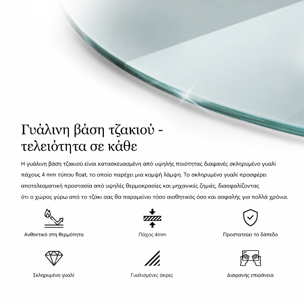 Szkło hartowane pod kominek fi50 cm