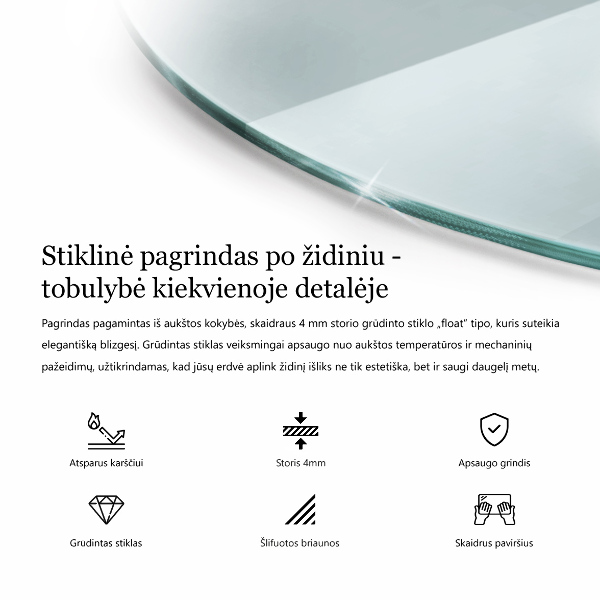 Szkło hartowane pod kominek fi60 cm