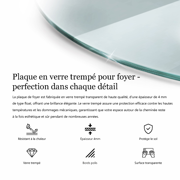 Szkło hartowane pod kominek fi60 cm