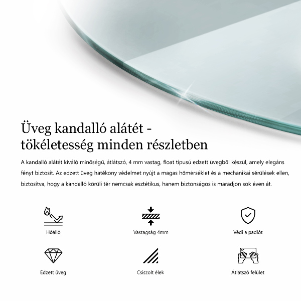 Szkło hartowane pod kominek fi60 cm