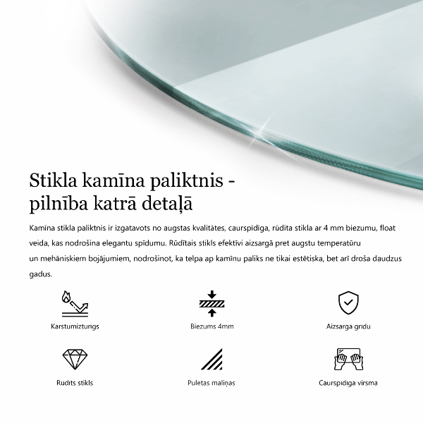 Szkło hartowane pod kominek fi60 cm