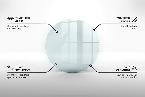 Szkło hartowane pod kominek fi80 cm