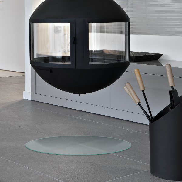 Okrągła szyba hartowana pod kominek półprzezroczysta fi70 cm