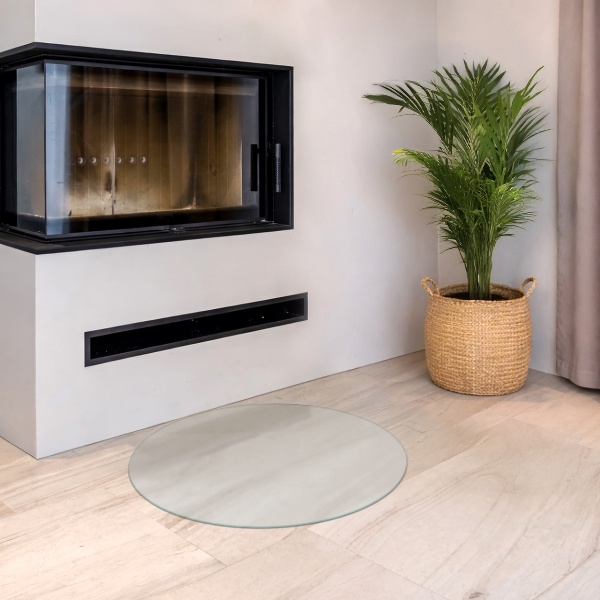 Okrągła szyba hartowana pod kominek półprzezroczysta fi70 cm