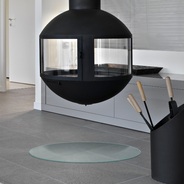 Okrągłe szkło pod kominek półprzezroczyste fi80 cm