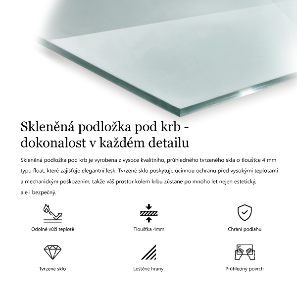 Szkło pod kominek 120x60 cm