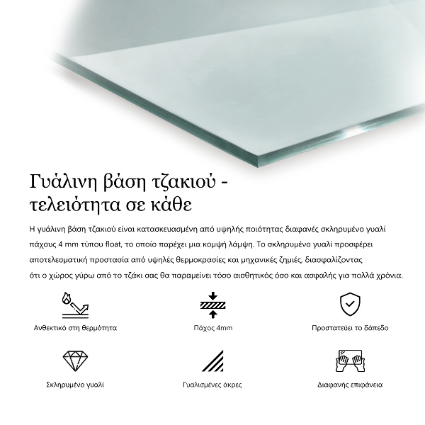 Szyba pod kominek 120x80 cm