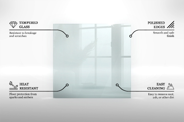 Szyba pod kominek 120x80 cm