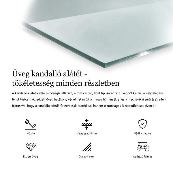 Szyba pod kominek 60x40 cm