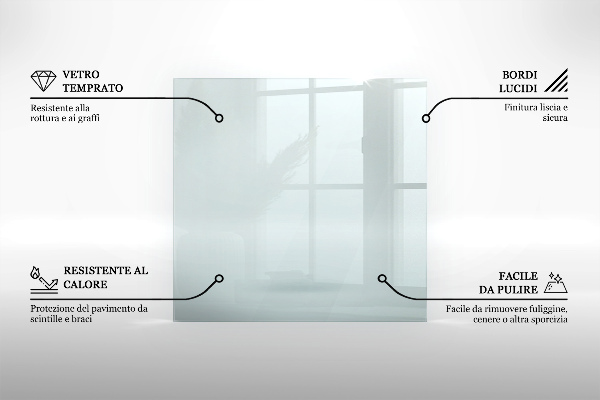 Szyba pod kominek 60x40 cm