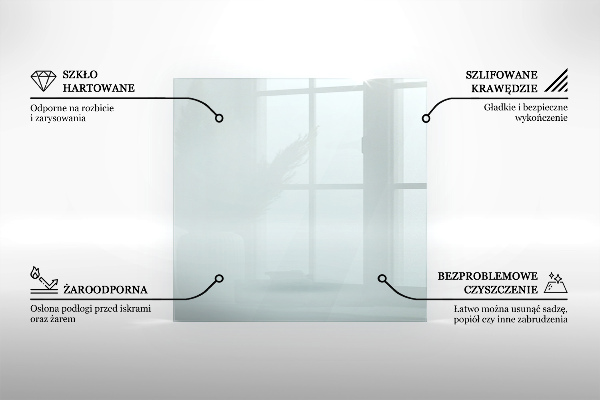 Szyba pod kominek 80x60 cm