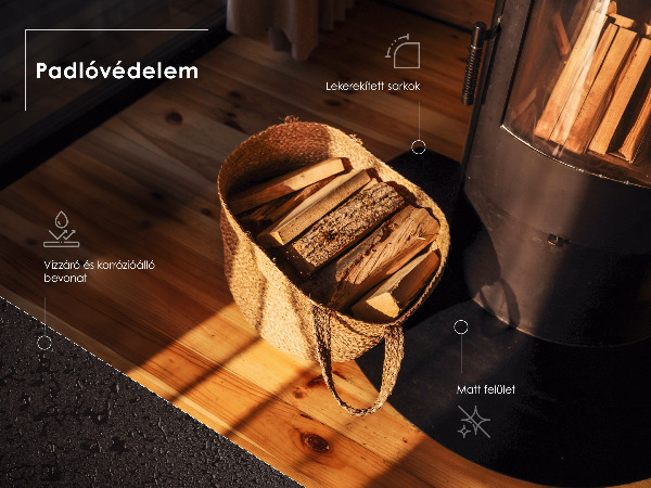 Podkładka pod kominek z czarnej blachy 100x70 cm