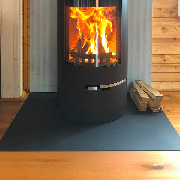 Podkładka pod kominek z czarnej blachy 100x70 cm