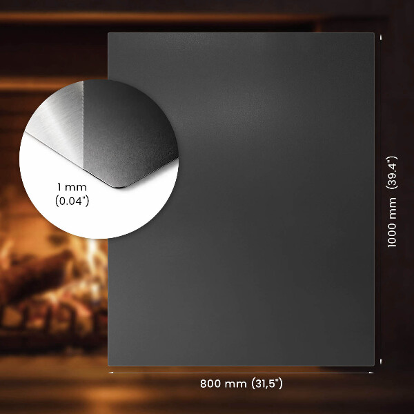 Podstawka pod kominek z czarnej blachy 100x80 cm