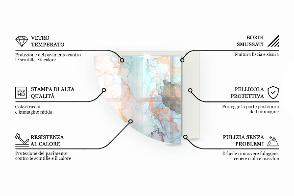 Szyba hartowana pod kominek Naturalny wzór marmuru