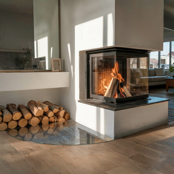 Szyba hartowana pod kominek Abstrakcyjny teksturowy wzór