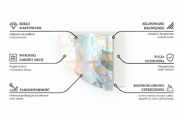 Szyba hartowana pod kominek Tekstura rdzy na tle