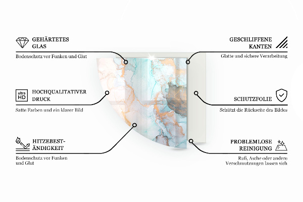 Szyba hartowana pod kominek Zniszczona drewniana deska