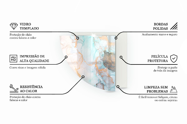 Szyba hartowana pod kominek Elegancki marmur z żyłkami
