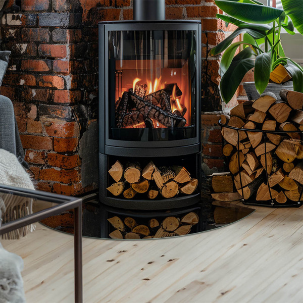 Szyba hartowana pod kominek Kolor Czarny