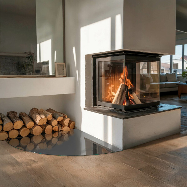 Szyba hartowana pod kominek Kolor Szaro-brązowy