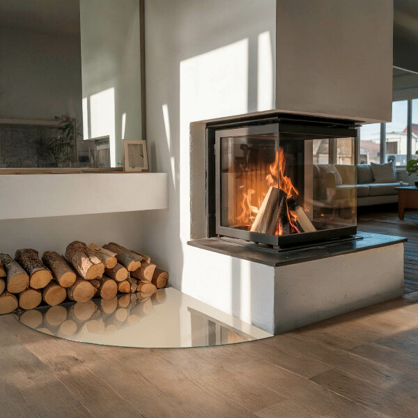 Szyba hartowana pod kominek Kolor Beżowy