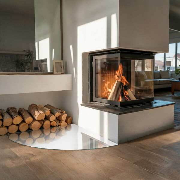 Szyba hartowana pod kominek Kolor Biały