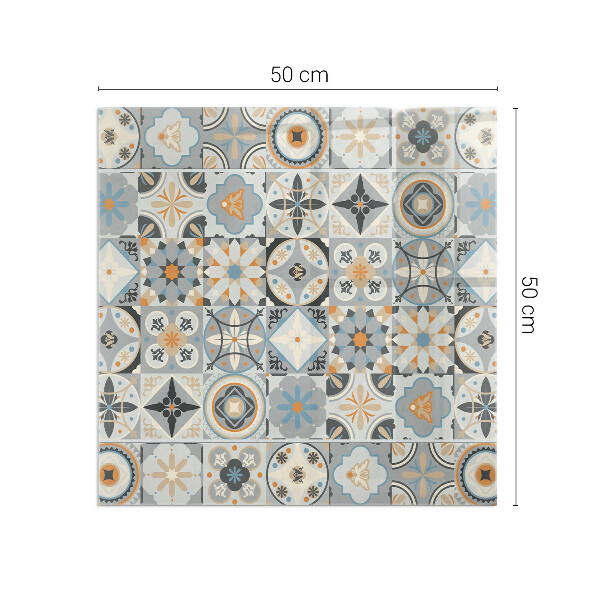Szkło hartowane pod kominek Wzory mozaikowe w kafelkach