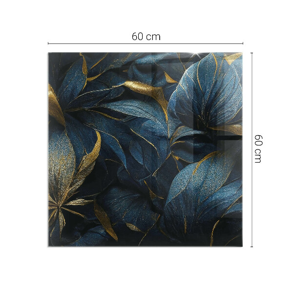 Szkło hartowane pod kominek Eleganckie liście w fakturze