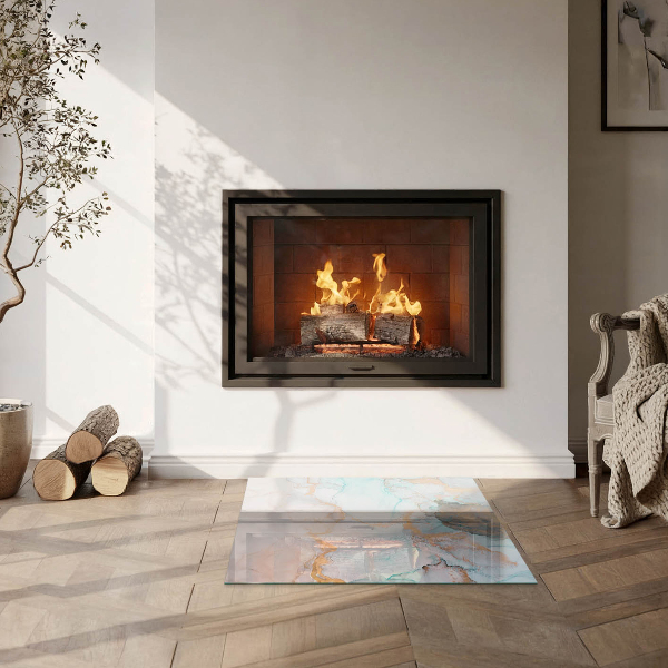 Szkło hartowane pod kominek Abstrakcyjny wzór płynny