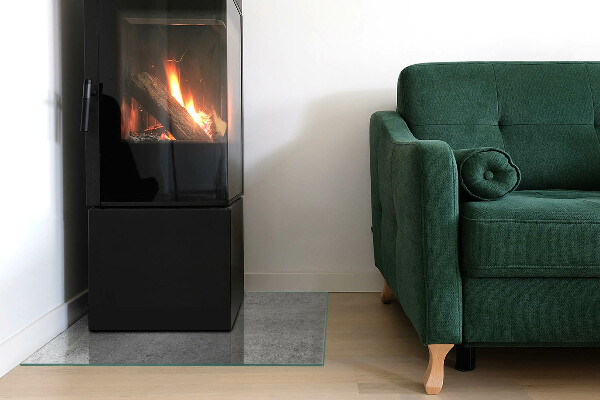 Szkło hartowane pod kominek Tekstura surowego betonu