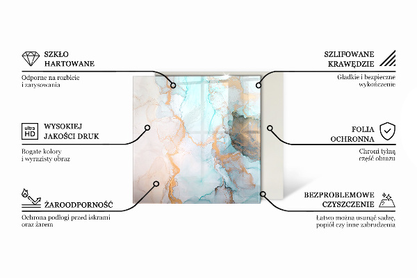 Panel kominkowy Elegancki marmur z żyłkami