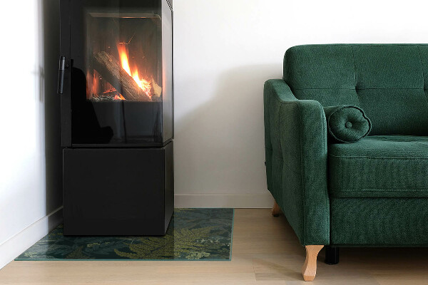 Szkło hartowane pod kominek Motywy roślinne z motylami