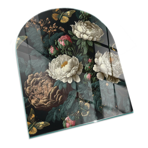 Szkło pod kozę Kwiatowy wzór z motylami