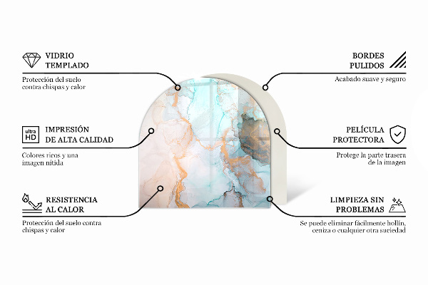 Szkło przed kominek Kolor Ivory