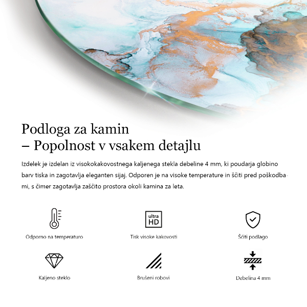 Szyba pod kominek Tekstura kamienia naturalnego