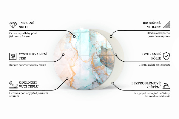 Szyba pod kominek Wzór mozaiki dekoracyjnej