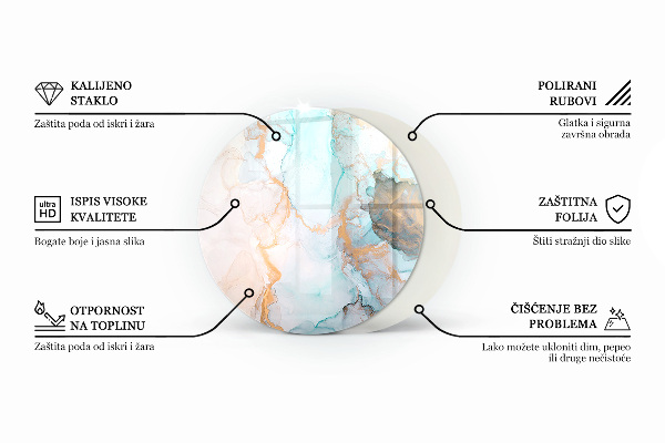 Szyba pod kominek Abstrakcyjny wzór geometryczny