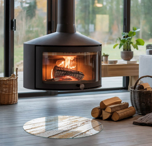 Podstawka pod kominek Zniszczona drewniana deska