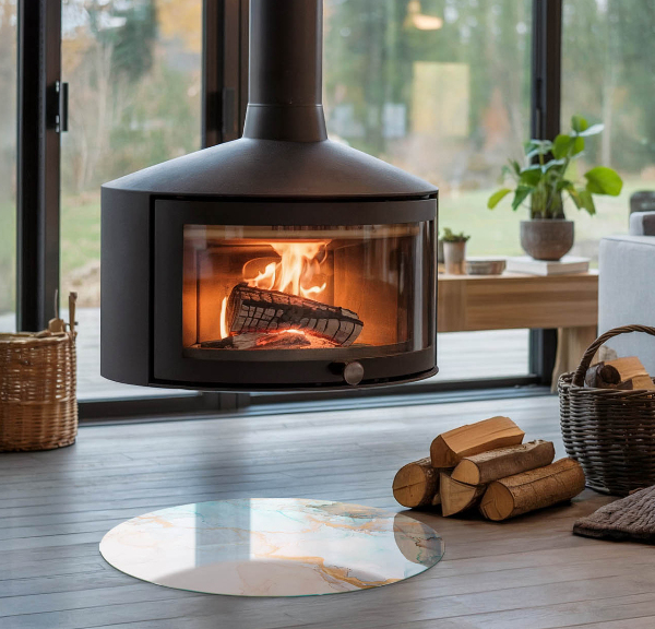 Szyba pod kominek Abstrakcyjny wzór płynny