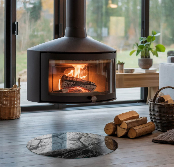 Szyba pod kominek Naturalny kamienny wzór