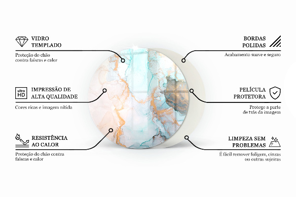 Szyba pod kominek Elegancki marmur z żyłkami