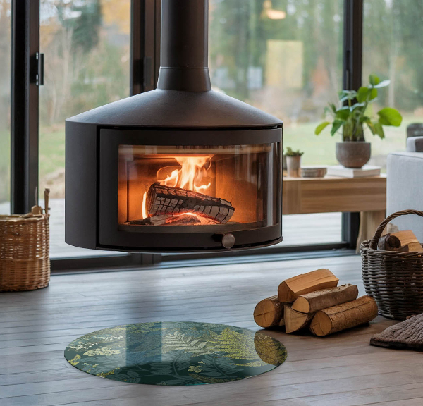 Podstawka pod kominek Motywy roślinne z motylami