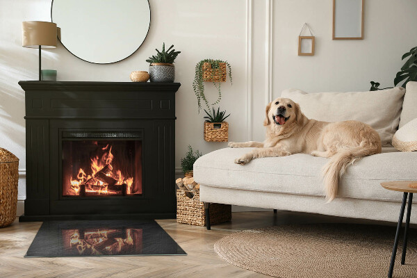 Szkło pod kominek Tekstura kamienia naturalnego