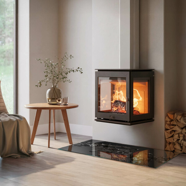 Szkło pod kominek Abstrakcyjna chmura brył