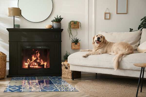 Podkładka pod kominek Wzory ceramicznych płytek