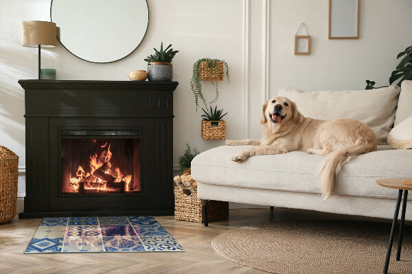 Podkładka pod kominek Wzory ceramicznych płytek