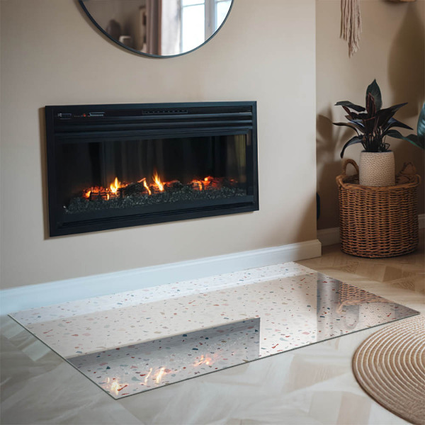 Szkło pod kominek Wzór z drobnymi kształtami