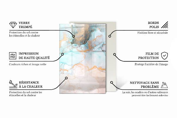 Podkładka pod kominek Wzór mozaiki z kwiatami